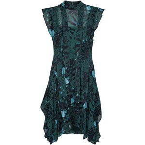Allsaints Fleur Wing Dress Opal Green